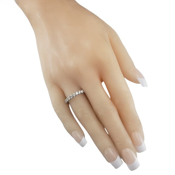 14 Karat White Gold Diamond Eternity Band Ring Size 7.5 #19517 - Picture 8 of 8